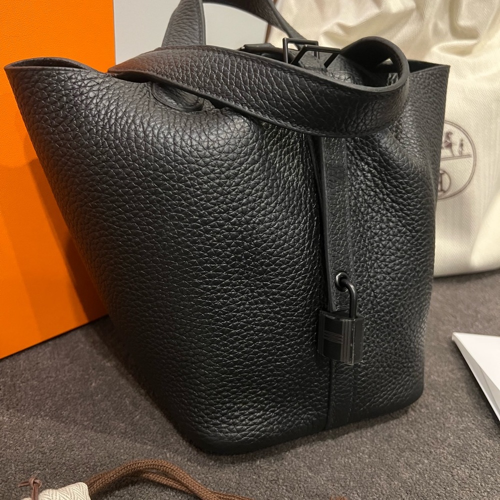 Hermes Picotin 18 monochrome matte black limited edition
